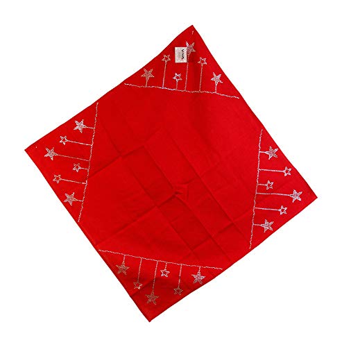 Mediablue Tischdecke Weihnachten Tisch Decke Winter Deko Advent 85 x 85 cm mit Strass (Rot) von Mediablue