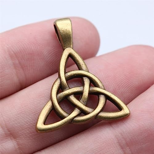 MedkO 20 Stück 25 x 30 mm, 2 Farben, Triquetra-Knoten-Charms-Anhänger für DIY- Handarbeit , Bastelzubehör, antike Bronzefarbe von MedkO