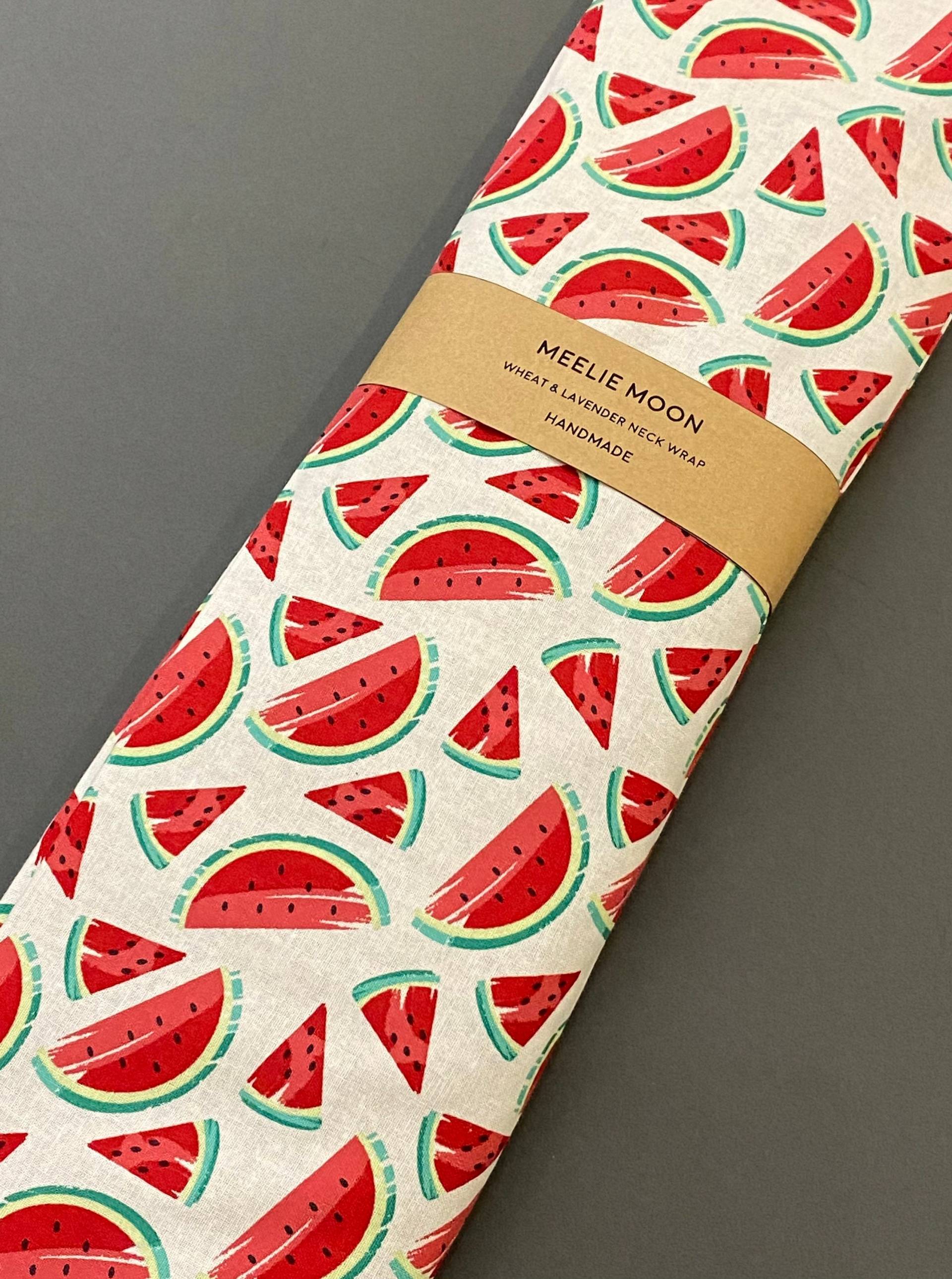 Neck Wrap - Wassermelonen Print Weizen & Lavendel Halstuch Obststoff Großer Wärmebeutel Microwavable Wärmetherapie von MeelieMoon