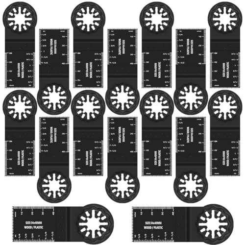 Multitool Sägeblätter Metall Holz Kunststoff Multifunktionswerkzeug Oszillierende Sägeblätter Zubehör Universal Schnellfreisetzung für Fein Multimaster, für Bosch,für Portcable,für Black＆Decke, 20Stk von Meenewching