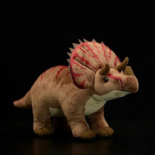 Meetiger Niedliche Triceratops Gefüllte Plüschtiere Realistische weiche Simulation Dinosaurier-Tiere Modellpuppe für Kinder Geburtstagsgeschenke 38cm Braun von Meetiger