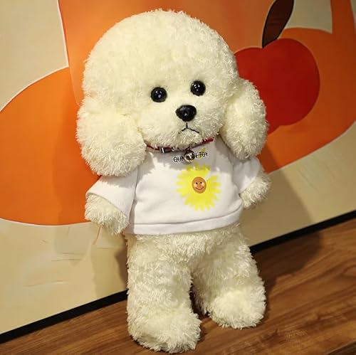 Meetiger Schöne Simulation Teddy Plüsch Spielzeug Niedliches Kleid Kleidung Teddy Hund Ausgestopft Reallife Haustier Puppe für Kinder Mädchen Geburtstagsgeschenk 28cm Gelb von Meetiger