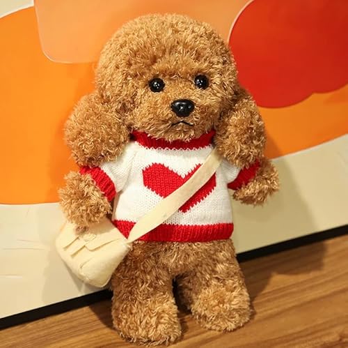 Meetiger Schöne Simulation Teddy Plüsch Spielzeug Niedliches Kleid Kleidung Teddy Hund Ausgestopft Reallife Haustier Puppe für Kinder Mädchen Geburtstagsgeschenk 28cm Gold von Meetiger