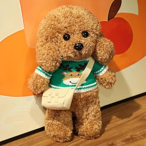 Meetiger Schöne Simulation Teddy Plüsch Spielzeug Niedliches Kleid Kleidung Teddy Hund Ausgestopft Reallife Haustier Puppe für Kinder Mädchen Geburtstagsgeschenk 28cm Grau von Meetiger