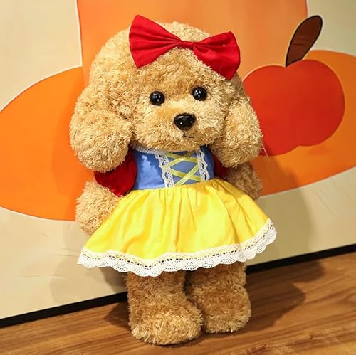 Meetiger Schöne Simulation Teddy Plüsch Spielzeug Niedliches Kleid Kleidung Teddy Hund Ausgestopft Reallife Haustier Puppe für Kinder Mädchen Geburtstagsgeschenk 28cm Violett von Meetiger