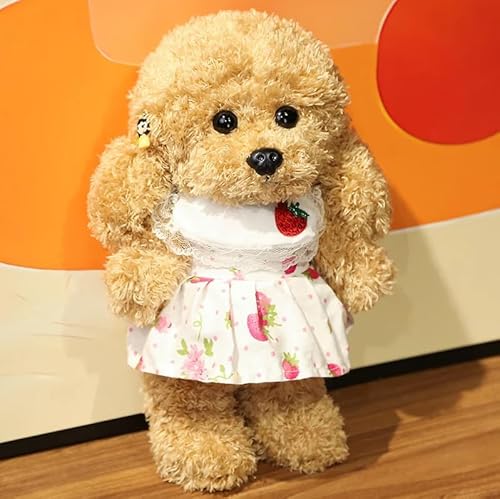 Meetiger Schöne Simulation Teddy Plüsch Spielzeug Niedliches Kleid Kleidung Teddy Hund Ausgestopft Reallife Haustier Puppe für Kinder Mädchen Geburtstagsgeschenk 28cm hellgrün von Meetiger