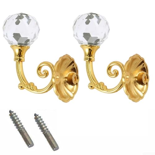 Stilvolle Raffhalter für Vorhänge, Raffhalter mit Strass-Haken für Wanddekoration, Metallbügel für den Heimgebrauch (Gold) von MeevrgR