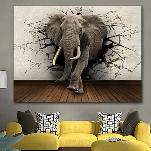 Diamond Painting Elefant,Diamant Painting Bilder,5D Diamond Painting Kits for Erwachsene,Malen nach Zahlen Diamant,DIY Vollbohrer Cross Stickerei Malerei Kits,Home Wall Decor,Square Drill,70x90cm von Mefooge