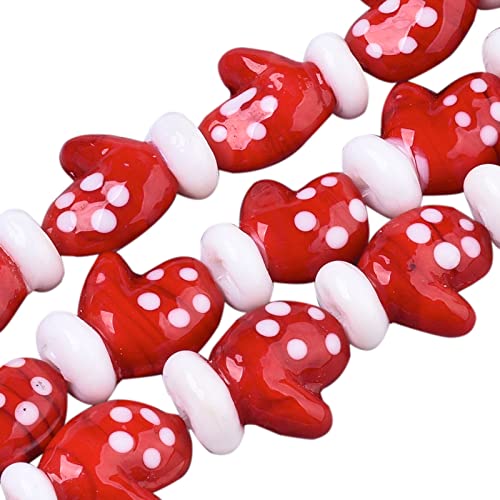 1 Strang / 25 Stück handgefertigte Lampwork-3D-Weihnachtshandschuh-Perlen für Weihnachten, Schmuck, Halsketten, Ohrringe, Schlüsselanhänger und Hausdekoration, Loch 1,6 mm von Mega Pet