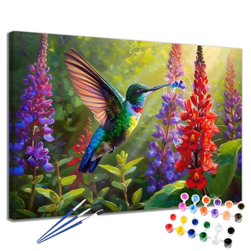 Bird Malen Nach Zahlen Erwachsene Blume Malen Nach Zahlen Kinder ab 7 8 9 10 Jahre Mädchen DIY Handgemalt Ölgemälde Komplettset Leinwand Kit, Erwachsene Kreativ Home Decor Geschenk 40x50 cm 2W-81 von Meiaiao