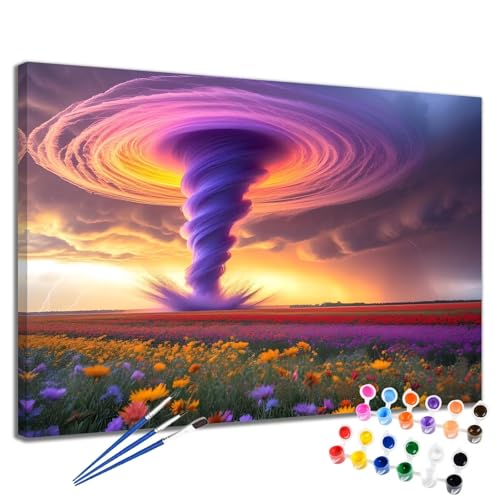 Blume Malen Nach Zahlen Erwachsene Landschaft Malen Nach Zahlen Kinder ab 7 8 9 10 Jahre Mädchen DIY Handgemalt Ölgemälde Komplett Leinwand Kit, Erwachsene Kreativ Home Decor Geschenk 40x50 cm 2W-87 von Meiaiao