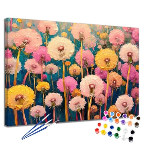 Blume Malen Nach Zahlen Erwachsene Rosa Malen Nach Zahlen Kinder ab 7 8 9 10 Jahre Mädchen DIY Handgemalt Ölgemälde Komplettset Leinwand Kit, Erwachsene Kreativ Home Decor Geschenk 40x50 cm 2W-3 von Meiaiao