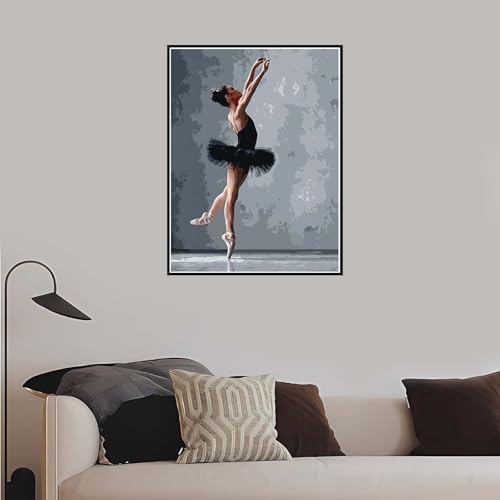 Malen Nach Zahlen Erwachsene, Ballett Malen Nach Zahlen Mädchen, DIY Handgemalt Ölgemälde Leinwand Set Anfänger Kinder Inklusive Pinsel und Acrylfarben, Frauen Hobby Bastelset mit Rahmen 50x70cm-DK780 von Meiaiao