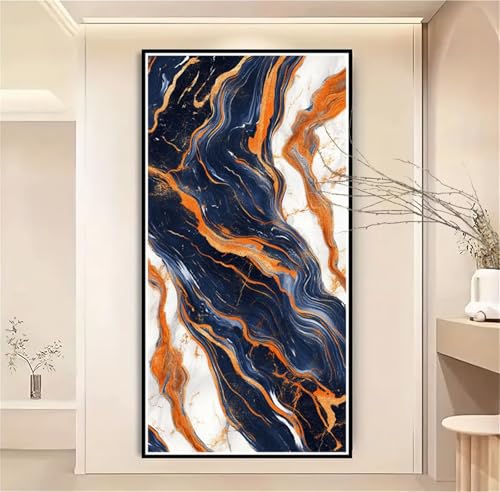 Malen Nach Zahlen Erwachsene Abstrakt Malen Nach Zahlen Orange Farbe Malen Nach Zahlen ab 7 Jahre Mädchen, Bastelset Erwachsene mit Pinseln und Acrylfarbe für Deko,Geschenke für Frauen 40x80cm-1W1120 von Meiaiao