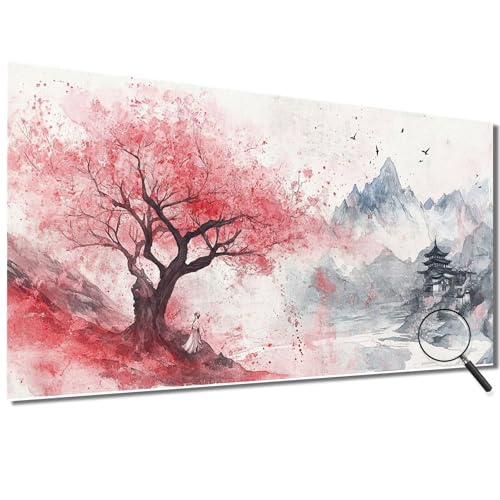 Malen Nach Zahlen Erwachsene Baum Malen Nach Zahlen Berg Malen Nach Zahlen ab 7 Jahre Mädchen, DIY Bastelset Erwachsene mit Pinseln und Acrylfarbe für Zimmer Deko, Geschenke für Frauen 50x100cm-1W514 von Meiaiao