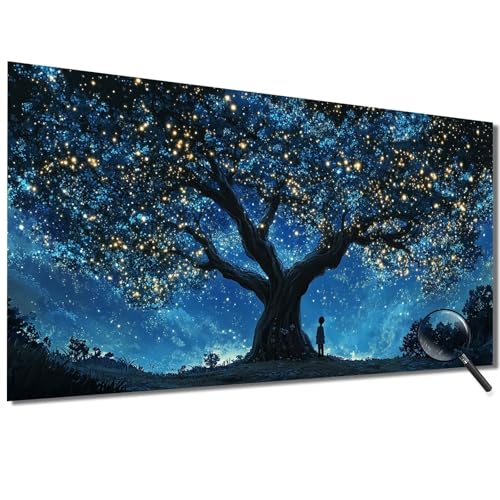 Malen Nach Zahlen Erwachsene Baum Malen Nach Zahlen Sternenhimmel Malen Nach Zahlen ab 7 Jahre Mädchen,DIY Bastelset Erwachsene mit Pinseln und Acrylfarbe für Deko,Geschenke für Frauen 100x200cm-1W66 von Meiaiao