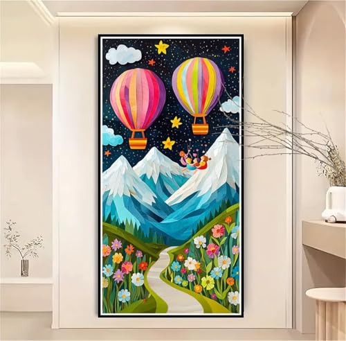 Malen Nach Zahlen Erwachsene Berg Malen Nach Zahlen Landschaft Malen Nach Zahlen ab 7 Jahre Mädchen, DIY Bastelset Erwachsene mit Pinseln und Acrylfarbe für Deko, Geschenke für Frauen 100x200cm-1W910 von Meiaiao