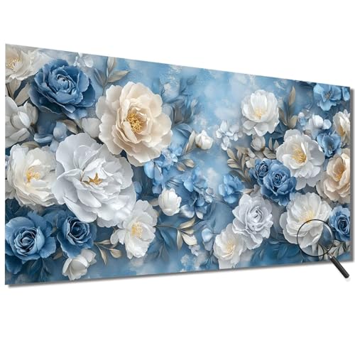 Malen Nach Zahlen Erwachsene Blume Malen Nach Zahlen Blau Malen Nach Zahlen ab 7 Jahre Mädchen, DIY Bastelset Erwachsene mit Pinseln und Acrylfarbe für Zimmer Deko, Geschenke für Frauen 50x100cm-1W688 von Meiaiao