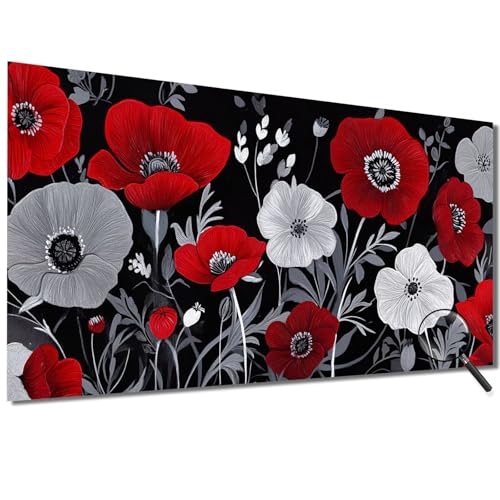 Malen Nach Zahlen Erwachsene Blume Malen Nach Zahlen Rot Malen Nach Zahlen ab 7 Jahre Mädchen, DIY Bastelset Erwachsene mit Pinseln und Acrylfarbe für Zimmer Deko, Geschenke für Frauen 30x60cm-1W679 von Meiaiao