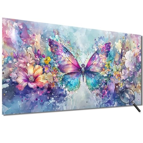 Malen Nach Zahlen Erwachsene Blume Malen Nach Zahlen Schmetterling Malen Nach Zahlen ab 7 Jahre Mädchen,DIY Bastelset Erwachsene mit Pinseln und Acrylfarbe für Deko,Geschenke für Frauen 70x140cm-1W581 von Meiaiao