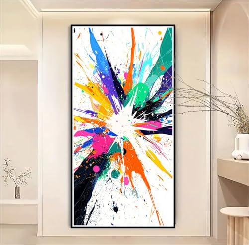 Malen Nach Zahlen Erwachsene Bunt Malen Nach Zahlen Abstrakt Malen Nach Zahlen ab 7 Jahre Mädchen, DIY Bastelset Erwachsene mit Pinseln und Acrylfarbe für Deko, Geschenke für Frauen 100x200cm-1W1127 von Meiaiao