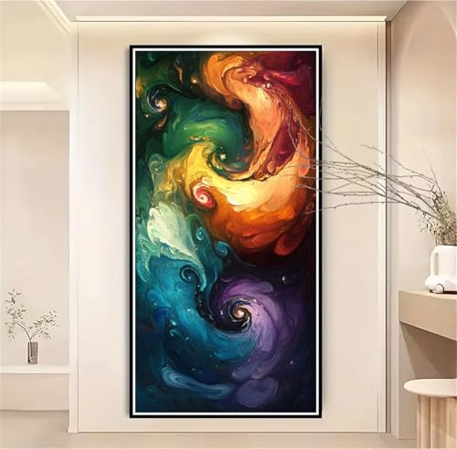 Malen Nach Zahlen Erwachsene Farbe Malen Nach Zahlen Abstrakt Malen Nach Zahlen ab 7 Jahre Mädchen, DIY Bastelset Erwachsene mit Pinseln und Acrylfarbe für Deko, Geschenke für Frauen 100x200cm-1W1107 von Meiaiao