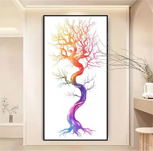 Malen Nach Zahlen Erwachsene Farbe Malen Nach Zahlen Baum Malen Nach Zahlen ab 7 Jahre Mädchen, DIY Bastelset Erwachsene mit Pinseln und Acrylfarbe für Deko, Geschenke für Frauen 60x120cm-1W1128 von Meiaiao