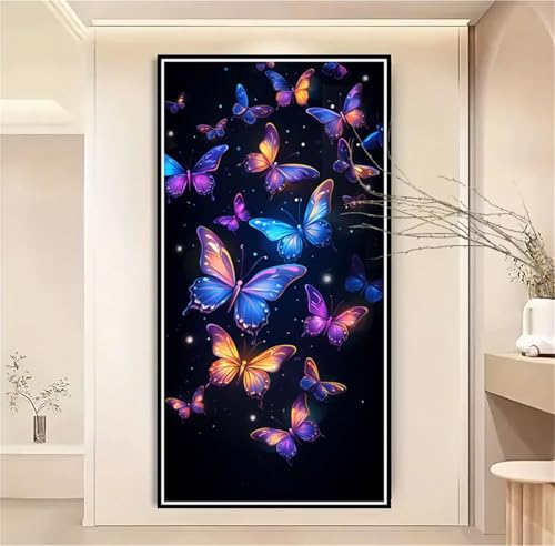 Malen Nach Zahlen Erwachsene Farbe Malen Nach Zahlen Schmetterling Malen Nach Zahlen ab 7 Jahre Mädchen, Bastelset Erwachsene mit Pinseln und Acrylfarbe für Deko,Geschenke für Frauen 100x200cm-1W1102 von Meiaiao