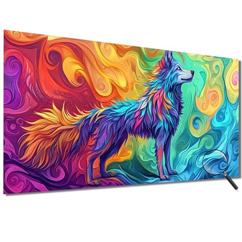 Malen Nach Zahlen Erwachsene Farbe Malen Nach Zahlen Wolf Malen Nach Zahlen ab 7 Jahre Mädchen, DIY Bastelset Erwachsene mit Pinseln und Acrylfarbe für Deko, Geschenke für Frauen 100x200cm-1W690 von Meiaiao