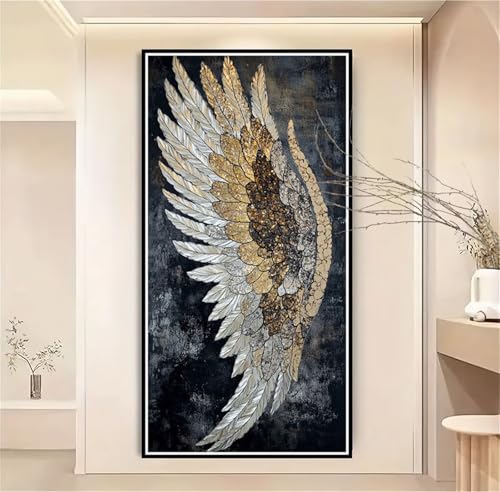 Malen Nach Zahlen Erwachsene Flügel Malen Nach Zahlen Gold Malen Nach Zahlen ab 7 Jahre Mädchen, DIY Bastelset Erwachsene mit Pinseln und Acrylfarbe für Deko, Geschenke für Frauen 100x200cm-1W1115 von Meiaiao