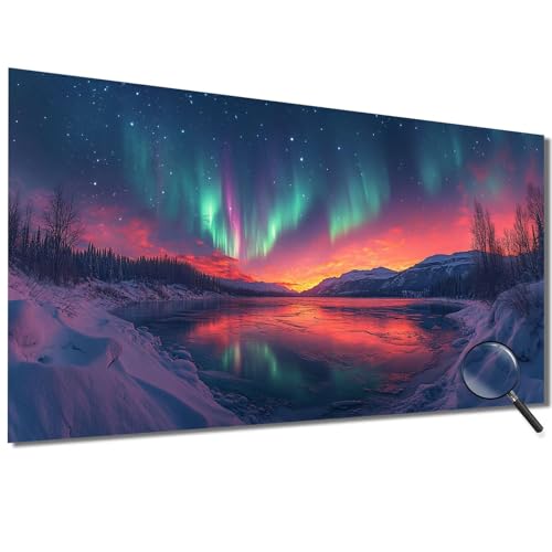 Malen Nach Zahlen Erwachsene Groß 100x200cm Aurora, Malen Nach Zahlen See Malen Nach Zahlen Kinder, DIY Handgemalt Ölgemälde Leinwand Kreativ Set für Erwachsene, Geschenke für Frauen/Männer-1W14 von Meiaiao