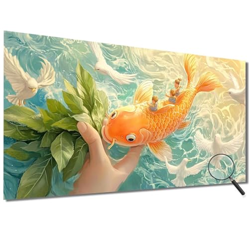 Malen Nach Zahlen Erwachsene Groß 100x200cm Meer, Malen Nach Zahlen Fisch Malen Nach Zahlen Kinder, DIY Handgemalt Ölgemälde Leinwand Kreativ Set für Erwachsene, Geschenke für Frauen/Männer-1W24 von Meiaiao