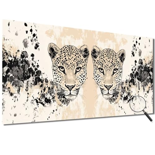 Malen Nach Zahlen Erwachsene Groß 100x200cm Retro, Malen Nach Zahlen Leopard Malen Nach Zahlen Kinder, DIY Handgemalt Ölgemälde Leinwand Kreativ Set für Erwachsene, Geschenke für Frauen/Männer-1W104 von Meiaiao