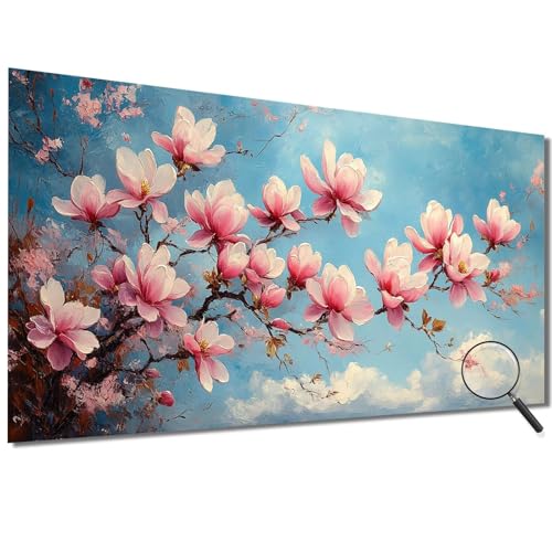 Malen Nach Zahlen Erwachsene Groß 100x200cm Rosa, Malen Nach Zahlen Magnolie Malen Nach Zahlen Kinder, DIY Handgemalt Ölgemälde Leinwand Kreativ Set für Erwachsene, Geschenke für Frauen/Männer-1W64 von Meiaiao