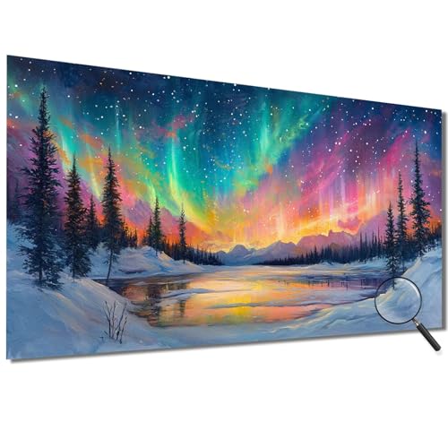 Malen Nach Zahlen Erwachsene Groß 30x60cm Aurora, Malen Nach Zahlen See Malen Nach Zahlen Kinder, DIY Handgemalt Ölgemälde Leinwand Kreativ Set für Erwachsene, Geschenke für Frauen/Männer-1W511 von Meiaiao