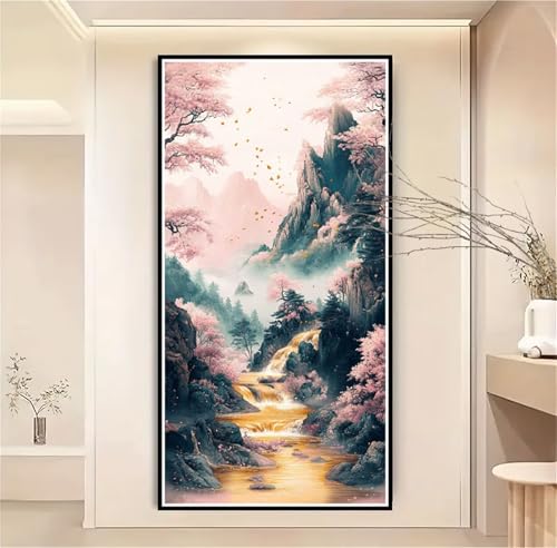 Malen Nach Zahlen Erwachsene Groß 30x60cm Landschaft, Malen Nach Zahlen Baum Malen Nach Zahlen Kinder, DIY Handgemalt Ölgemälde Leinwand Kreativ Set für Erwachsene, Geschenke für Frauen/Männer-1W1126 von Meiaiao