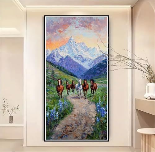 Malen Nach Zahlen Erwachsene Groß 60x120cm Landschaft, Malen Nach Zahlen Tier Malen Nach Zahlen Kinder, DIY Handgemalt Ölgemälde Leinwand Kreativ Set für Erwachsene, Geschenke für Frauen/Männer-1W925 von Meiaiao