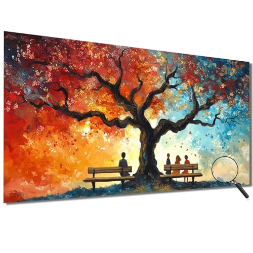 Malen Nach Zahlen Erwachsene Groß 70x140cm Baum, Malen Nach Zahlen Landschaft Malen Nach Zahlen Kinder, DIY Handgemalt Ölgemälde Leinwand Kreativ Set für Erwachsene, Geschenke für Frauen/Männer-1W388 von Meiaiao