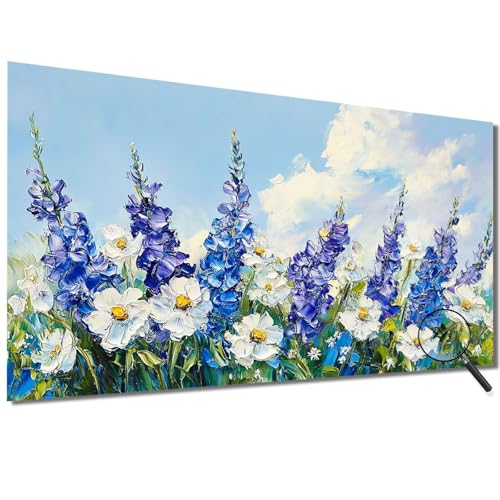 Malen Nach Zahlen Erwachsene Groß 70x140cm Blume, Malen Nach Zahlen Blau Malen Nach Zahlen Kinder, DIY Handgemalt Ölgemälde Leinwand Kreativ Set für Erwachsene, Geschenke für Frauen/Männer-1W448 von Meiaiao