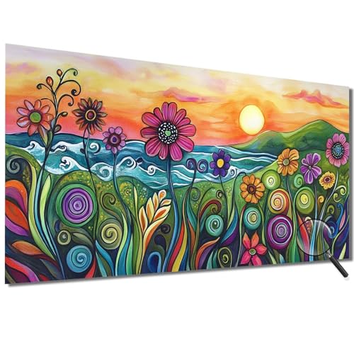 Malen Nach Zahlen Erwachsene Groß 70x140cm Blume,Malen Nach Zahlen Sonnenuntergang Paint by Numbers Kids,DIY Handgemalt Ölgemälde Leinwand Kreativ Set für Erwachsene,Geschenke für Frauen/Männer-1W528 von Meiaiao