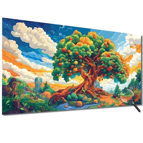 Malen Nach Zahlen Erwachsene Karikatur Malen Nach Zahlen Baum Malen Nach Zahlen ab 7 Jahre Mädchen, DIY Bastelset Erwachsene mit Pinseln und Acrylfarbe für Deko, Geschenke für Frauen 100x200cm-1W67 von Meiaiao