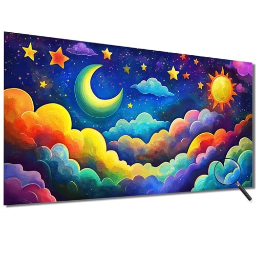 Malen Nach Zahlen Erwachsene Karikatur Malen Nach Zahlen Mond Malen Nach Zahlen ab 7 Jahre Mädchen, DIY Bastelset Erwachsene mit Pinseln und Acrylfarbe für Deko, Geschenke für Frauen 60x120cm-1W616 von Meiaiao