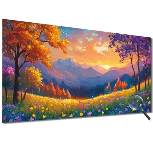 Malen Nach Zahlen Erwachsene Landschaft Malen Nach Zahlen Baum Malen Nach Zahlen ab 7 Jahre Mädchen, DIY Bastelset Erwachsene mit Pinseln und Acrylfarbe für Deko, Geschenke für Frauen 80x160cm-1W599 von Meiaiao