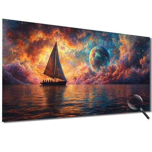 Malen Nach Zahlen Erwachsene Segelboot Malen Nach Zahlen Meer Malen Nach Zahlen ab 7 Jahre Mädchen, DIY Bastelset Erwachsene mit Pinseln und Acrylfarbe für Deko, Geschenke für Frauen 100x200cm-1W121 von Meiaiao