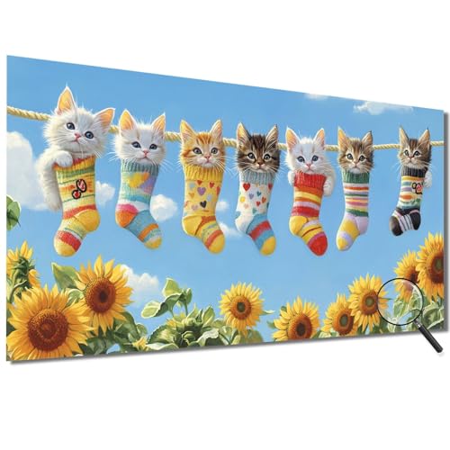 Malen Nach Zahlen Erwachsene Sonnenblume Malen Nach Zahlen Katze Malen Nach Zahlen ab 7 Jahre Mädchen, DIY Bastelset Erwachsene mit Pinseln und Acrylfarbe für Deko, Geschenke für Frauen 100x200cm-1W25 von Meiaiao