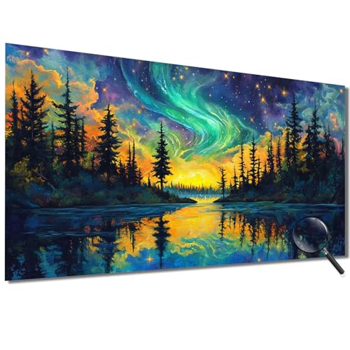 Malen Nach Zahlen Erwachsene Sternenhimmel Malen Nach Zahlen See Malen Nach Zahlen ab 7 Jahre Mädchen, DIY Bastelset Erwachsene mit Pinseln und Acrylfarbe für Deko, Geschenke für Frauen 80x160cm-1W637 von Meiaiao