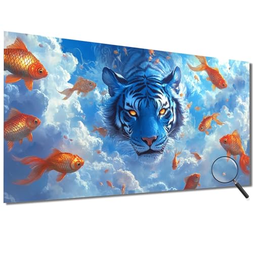 Malen Nach Zahlen Erwachsene Tiger Malen Nach Zahlen Koi Malen Nach Zahlen ab 7 Jahre Mädchen, DIY Bastelset Erwachsene mit Pinseln und Acrylfarbe für Zimmer Deko, Geschenke für Frauen 50x100cm-1W510 von Meiaiao