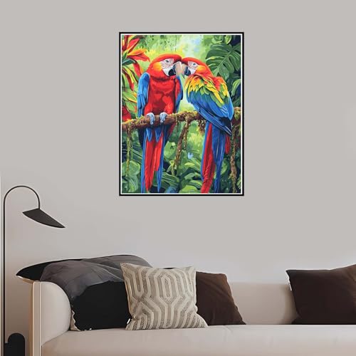 Malen Nach Zahlen Erwachsene Vogel, Malen Nach Zahlen Wald paint by numbers DIY Handgemalt Ölgemälde Bastelset für Anfänger kinder kreativ Frauen Geschenk, Wohnzimmer Deko 80x120 cm mit Rahmen-DK601 von Meiaiao