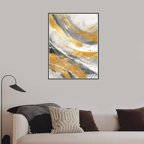 Malen Nach Zahlen Erwachsene Weiß, Malen Nach Zahlen Gold paint by numbers DIY Handgemalt Ölgemälde Bastelset für Anfänger kinder kreativ Frauen Geschenk, Wohnzimmer Deko 90x120 cm mit Rahmen-DK789 von Meiaiao