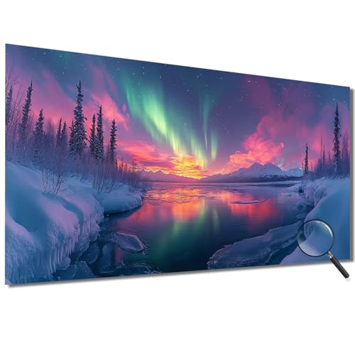 Malen Nach Zahlen Erwachsene Winter Malen Nach Zahlen Aurora Malen Nach Zahlen ab 7 Jahre Mädchen, DIY Bastelset Erwachsene mit Pinseln und Acrylfarbe für Deko, Geschenke für Frauen 100x200cm-1W15 von Meiaiao